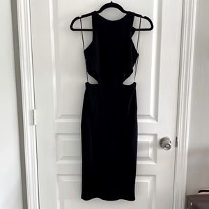 Black Asos design cut out midi dress.